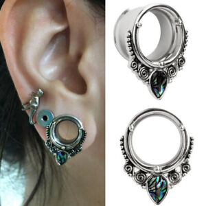 2x Tribal Ear Gauge Expander Ear Tunnel Plug Shell Piercing Earring Body Jewelry