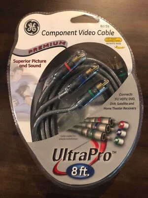 GE Component Video Cable 82735 Ultra Pro 8 Feet Color Coded Premium NIB - Image 1 of 3