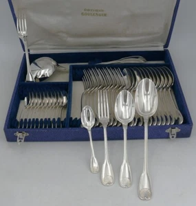 Boulenger modèle Coquille, belle ménagère de 38 pièces en métal argenté. - Imagen 1 de 11