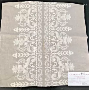 COWTAN & TOUT Greca Stripe in Ecru 16 x 16 1/4" Embroidered Fabric Sample - Picture 1 of 3