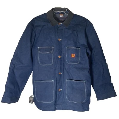Abrigo De Colección Big Ben Para Hombre Talla 44 Largo Azul Denim Manta Forrada Trabajo Tareas Yellowstone Foto 1 de 4