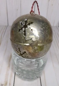Silverplate Incense Burner Ornament Snowflake Hinged Hanging Ball Made in India - Picture 1 of 4