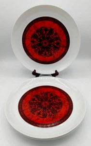 Block Bidasoa Spain Espana Flamenco Red 10.5" Dinner Plates Set of 4 - Picture 1 of 11