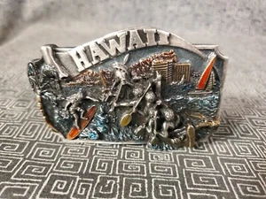 Vintage Hawaii Arroyo Grande Belt Buckle Enamel - Picture 1 of 3