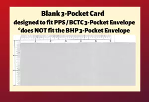 Blank Cards For 3-Pocket Wide 3-Ring Page Holders Pack of 100 - Picture 1 of 2