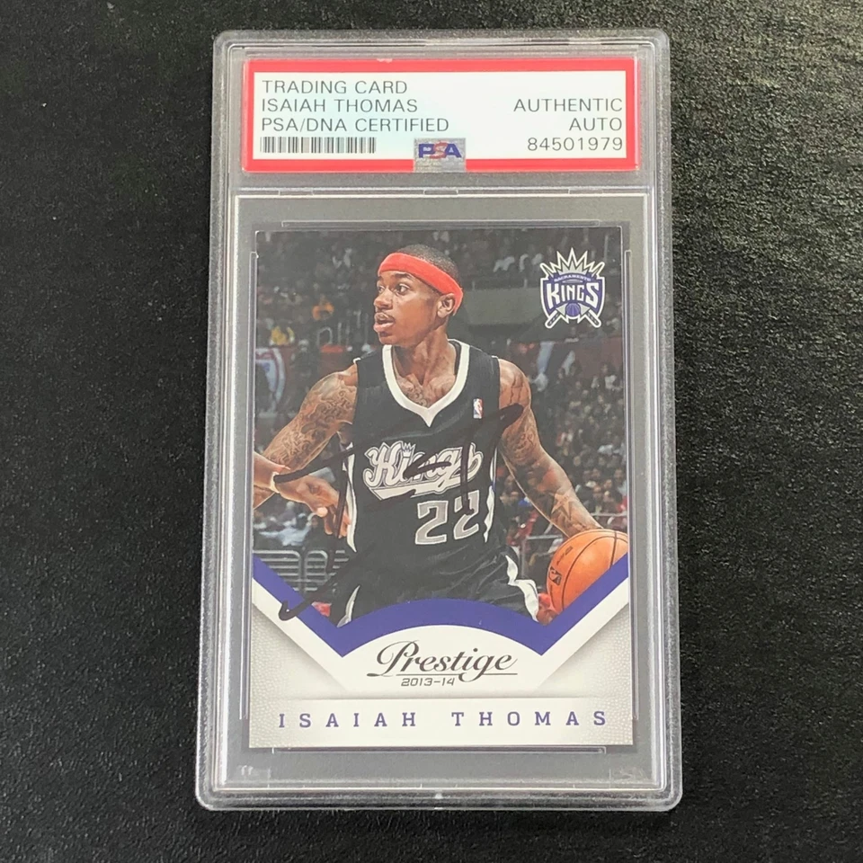 2013-14 Panini Prestige #48 Isaiah Thomas Signed Card AUTO PSA Slabbed Kings - Image 1 of 2