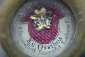 † 19TH SAINT BENEDICT JOSEPH LABRE TOSF RELIQUARY 1 RELIC WAX SEALED ITALY † - Picture 1 of 17