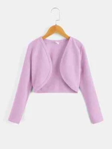 Girls Open Front Cropped Sweater Select Your Color and Size Dressy - Picture 1 of 13