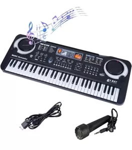 61 Tasten E-Piano mit Mikrofon Digital Musik elektronisches Keyboard Kind Weihnachtsgeschenk - Bild 1 von 7