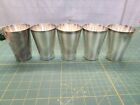 5 Vintage Art Deco Silver Plate WMF Cups Set 4" Tall Goblet Glass Drink Metal
