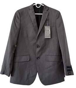 VAN HEUSEN NWT $265 Men's Charcoal Gray 2-Button Slim Fit Suit Jacket Lined 38R - Picture 1 of 19