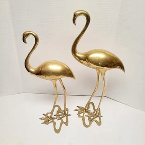 Messing Flamingos Set 19” & 16” hoch unpoliert nur abgewischt - Bild 1 von 11