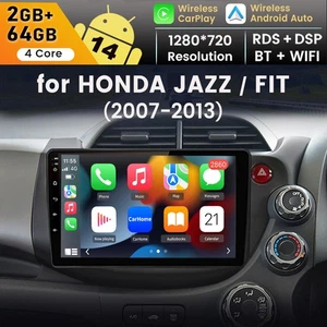 For Honda Fit Jazz 2007-2013 Android 14 CarPlay Car Radio Stereo GPS 2G+64GB RDS - Picture 1 of 17