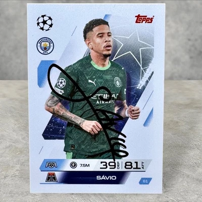 Savio Manchester City Hand Signed Autograph Auto Card Topps Match Attax 2025/26 - Image 1 of 2