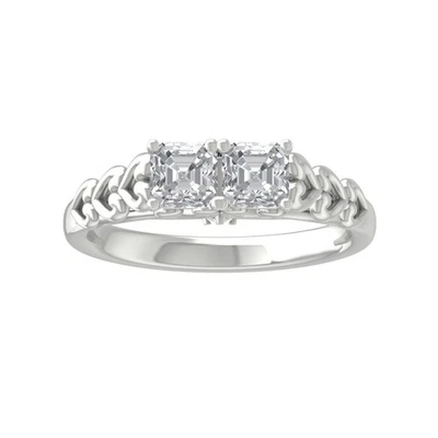 1Ct Natural Diamond Engagement Ring Size 7 for Women Sterling Silver 3.32gm - Image 1 of 4