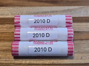 3 Rolls 2010 D Uncirculated Lincoln Shield Cent Sealed Penny Roll (150 Coins) - Picture 1 of 2