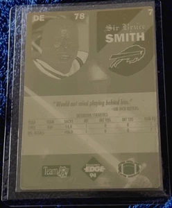 1/1 BRUCE SMITH DE 1994 COLLECTOR'S EDGE CARD PRINTING PRESS PLATE BUFFALO BILLS - Picture 1 of 2