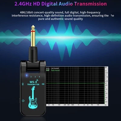 Compact 2 4GHz Wireless Guitar System Transmitter Receiver for Practice - Image 1 of 3