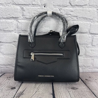 French Connection Black Fritz Square Satchel Crossbody Purse NWT MSRP $98 - Image 1 of 4