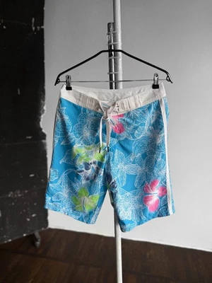 Diesel Hombres Tabla de Natación Pantalones Cortos Azul Estampado Floral Ropa de Surf Estilo Playa Talla - S Foto 1 de 4