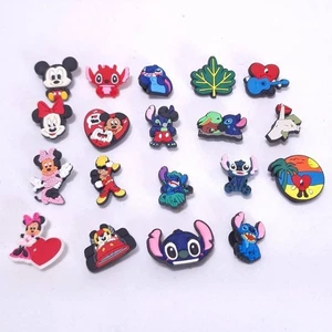 Shoe Charms Mickey Minnie Stitch Bad Bunny Fits Crocs Jibbitz 19pc Bundle - Picture 1 of 3