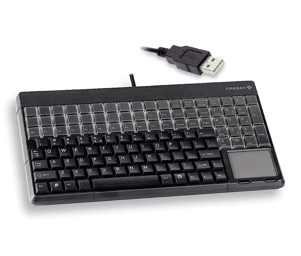 Cherry SPOS G86-61401 POS Keyboard- 123 Keys - 60 Relegendable Keys - USB, Black - Image 1 of 1
