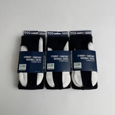 Lot of 3 Packs DSG Stirrup Socks and Sanitary Baseball Socks Combo Pack Sz L NWT - Image 1 of 2