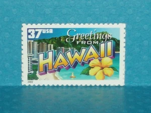Sello postal vintage de Estados Unidos "Saludos desde Hawaii" 37c ÚNICO - No. 3705 - Imagen 1 de 1