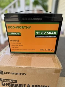 ECO-WORTHY 12V 50Ah Battery Lithium Iron Phosphate LiFePO4 Battery For RV - Picture 1 of 6