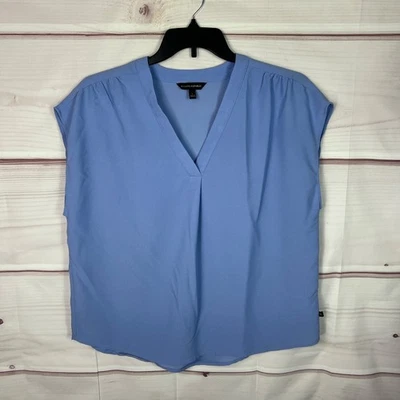 Blusa Banana Republic Top Mujer Grande Azul Cuello en V Manga Dolman Tejido Sólido Foto 1 de 4