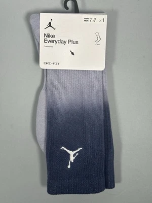 Nike Everyday Plus Crew Jumpman Men's Large 8-12 Gradient Blue Socks HJ2446-410 - Image 1 of 4