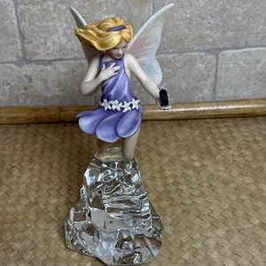 Fairy Figurine Franklin Mint Crystal Enchanted 8" Fairy The Gift Of Amethyst - Picture 1 of 13