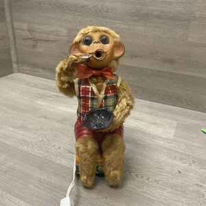 1950 Vintage Toy Tinplate Corded 250v Bubble Blowing Monkey Japan Tested Works - Picture 1 of 9