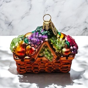 Christopher Radko Longaberger Gathering Basket Christmas Ornament Vintage 90s - Picture 1 of 9
