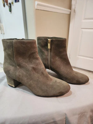 MICHAEL Michael Kors Sabrina Olive Green Mid Ankle Bootie Suede Boots Size 6 - Image 1 of 4
