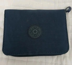 Kipling Women's Small RFID Blocking Bifold Zipper Wallet Navy In EUC - Picture 1 of 6