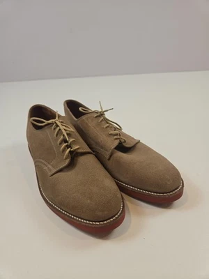 Sapato Derby Masculino Brooks Brothers Camurça 9 Bege Sola de Tijolo Vestido Casual Oxford - Imagem 1 de 4