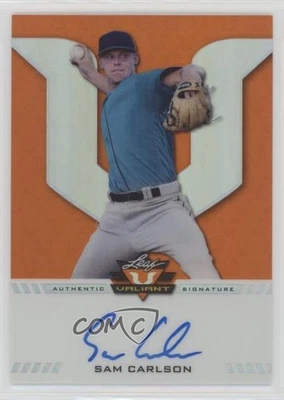 2017 Leaf Valiant Draft Orange 4/25 Sam Carlson #BA-SC1 Auto - Image 1 of 3