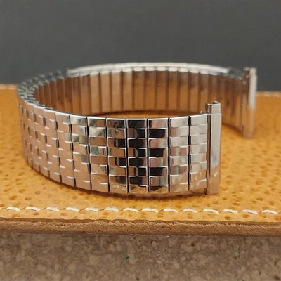 Vintage Bulova Stainless Steel Long Expansion 17mm 18mm 19mm 1970s Watch Band - Image 1 of 4