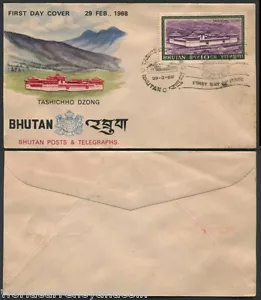 BHUTAN 1968 10 CHETRUM STAMP ON FDC FIRST DAY COVER SCARCE EARLY FDC - Picture 1 of 1