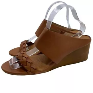Corso Como Sandals Junip Women's Brown Leather Wedge Slip On Casual Boho Size 9 - Picture 1 of 13