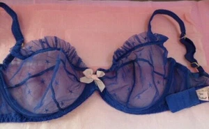 Agent Provocateur star bra 32DD bright blue ruffled vintage Eleanor - Picture 1 of 6