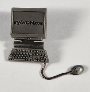 Vintage AVON Tac Revers Pin Brosche Computer mit Maus Website Tastatur NEU - Bild 1 von 3