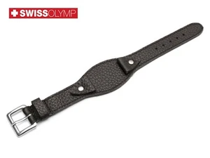 For OMEGA Watch Genuine Leather BUND Strap Band BLACK For Clasp Buckle 18-24mm - Imagen 1 de 5