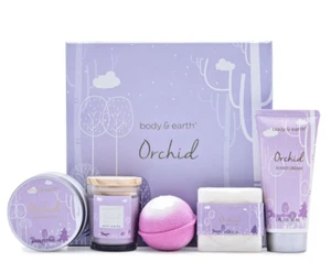 Body & Earth Spa Bath 5 Piece Gift Set ORCHID New & Factory Sealed NEW NIP - Picture 1 of 3