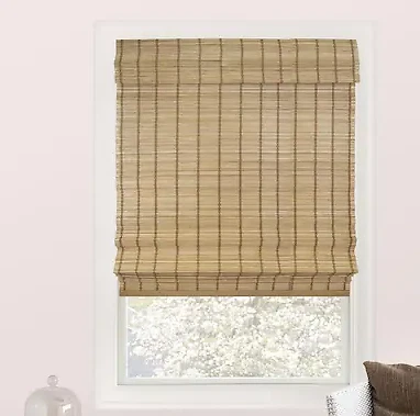 Filtro de luz inalámbrico premium tejido natural bambú sombra romana 34"x64" Foto 1 de 4