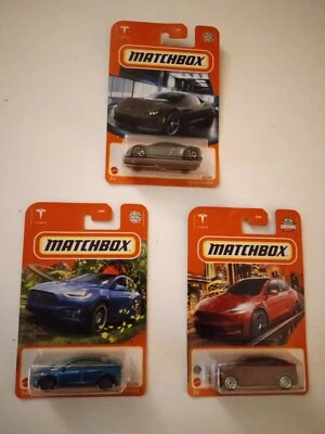 MATCHBOX TESLA MODEL X Y ROADSTER LOT SET OF x3 NEW - Image 1 of 4