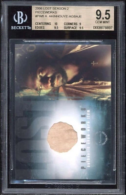 2006 LOST SEASON 2 PIECEWORKS #PW8 ADEWALE AKINNOUYE-AGBAJE BGS 9.5 GEM MINT - Image 1 of 2