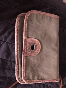 Vintage Banana Republic Reise & Safari Baumwolle Canvas Lederbesatz Umhängetasche - Bild 1 von 4