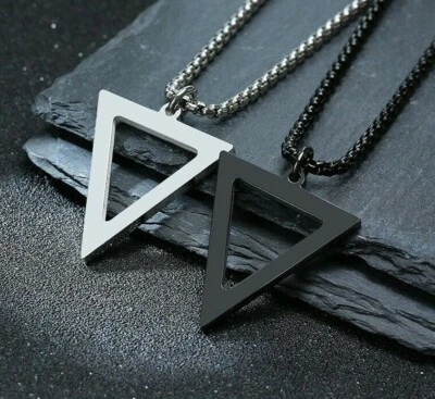 Viking Geometric Pendant Minimalist Triangle Stainless Steel Necklace - Image 1 of 2